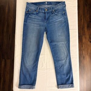 7 For All Mankind Skinny Cropped Jeans- 28